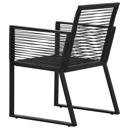 Dining Set | Black | PVC rattan, powder-coated steel, glass | Set