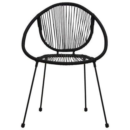 Dining Set | Black | PVC rattan, powder-coated steel, glass | 3-piece