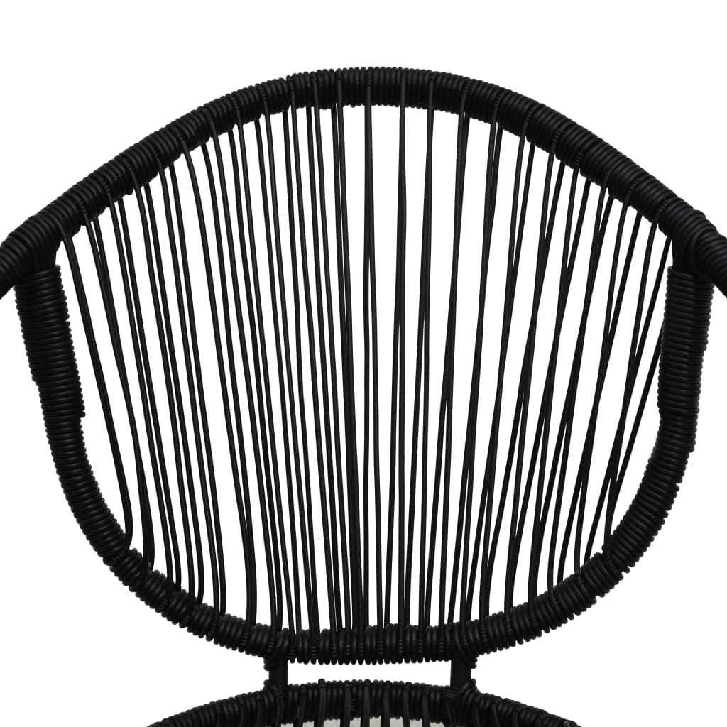 Dining Set | Black | PVC rattan, powder-coated steel, glass | 3-piece