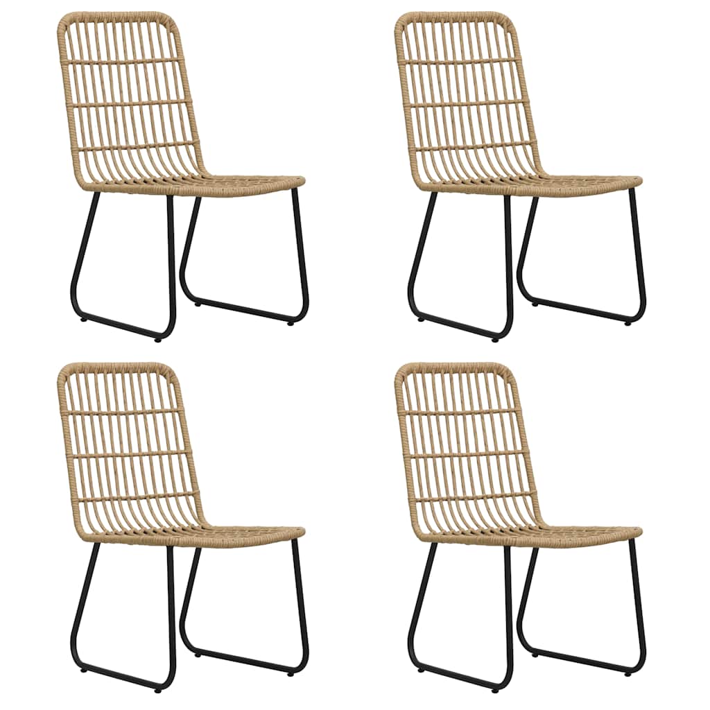 5 Piece Outdoor Dining Set Poly Rattan and Glass