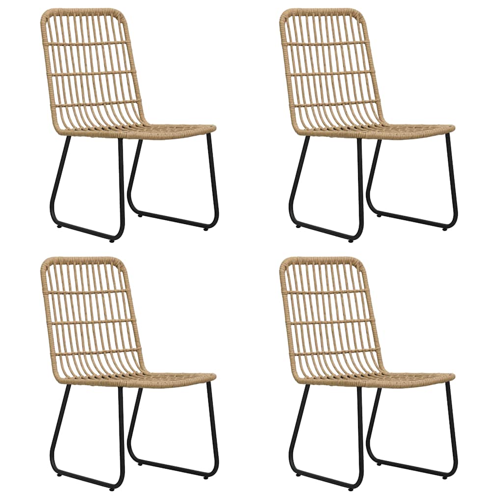 5 Piece Outdoor Dining Set Poly Rattan and Glass