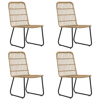 5 Piece Outdoor Dining Set Poly Rattan and Glass