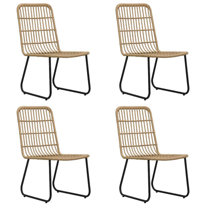 5 Piece Outdoor Dining Set Poly Rattan and Glass