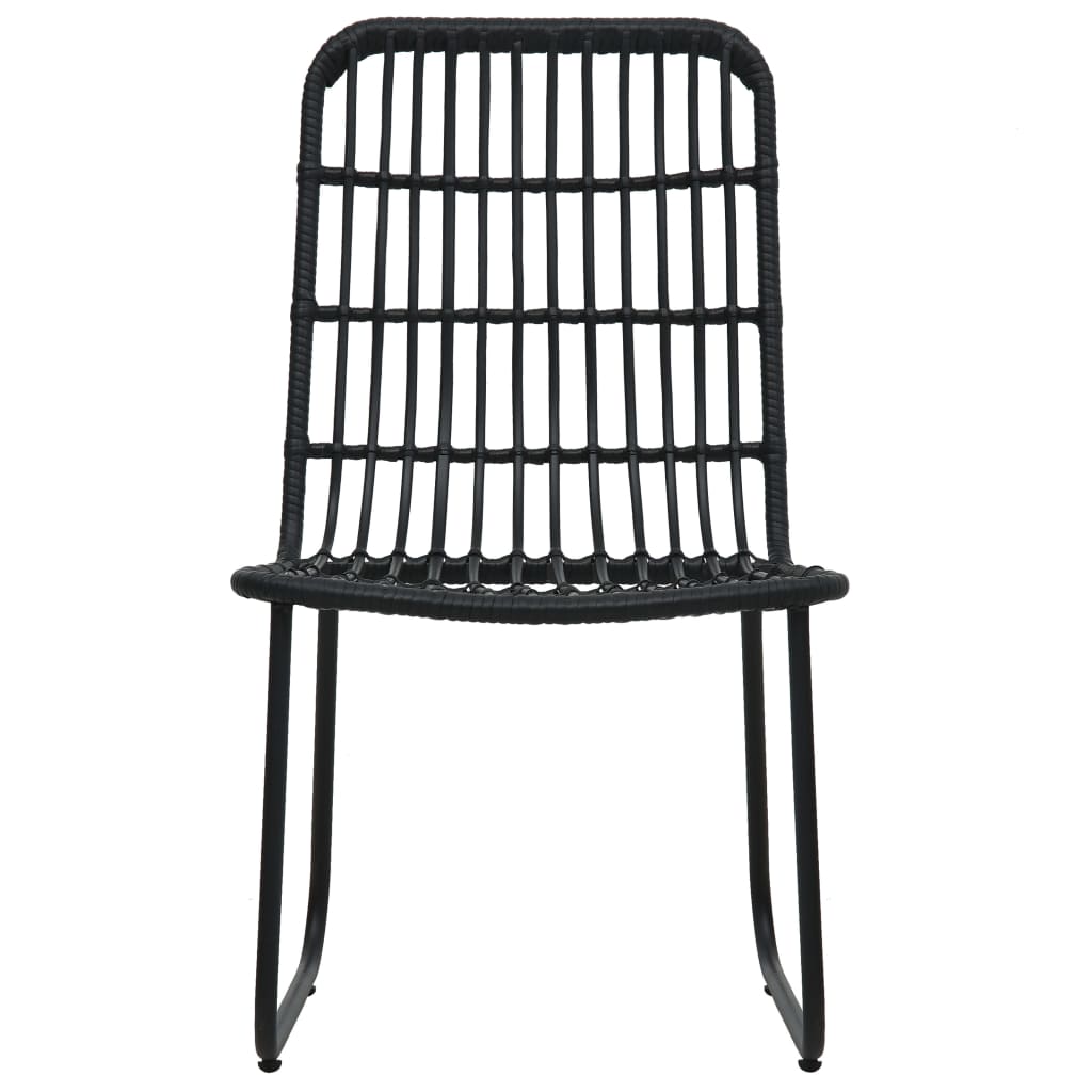 Dining Set | Black | Poly rattan, powder-coated steel, glass | 80 cm