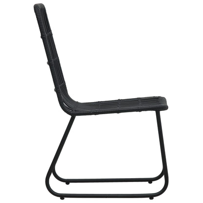 Dining Set | Black | Poly rattan, powder-coated steel, glass | 80 cm