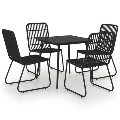 Dining Set | Black | Poly rattan | 80cm x 80cm x 74cm | Durable
