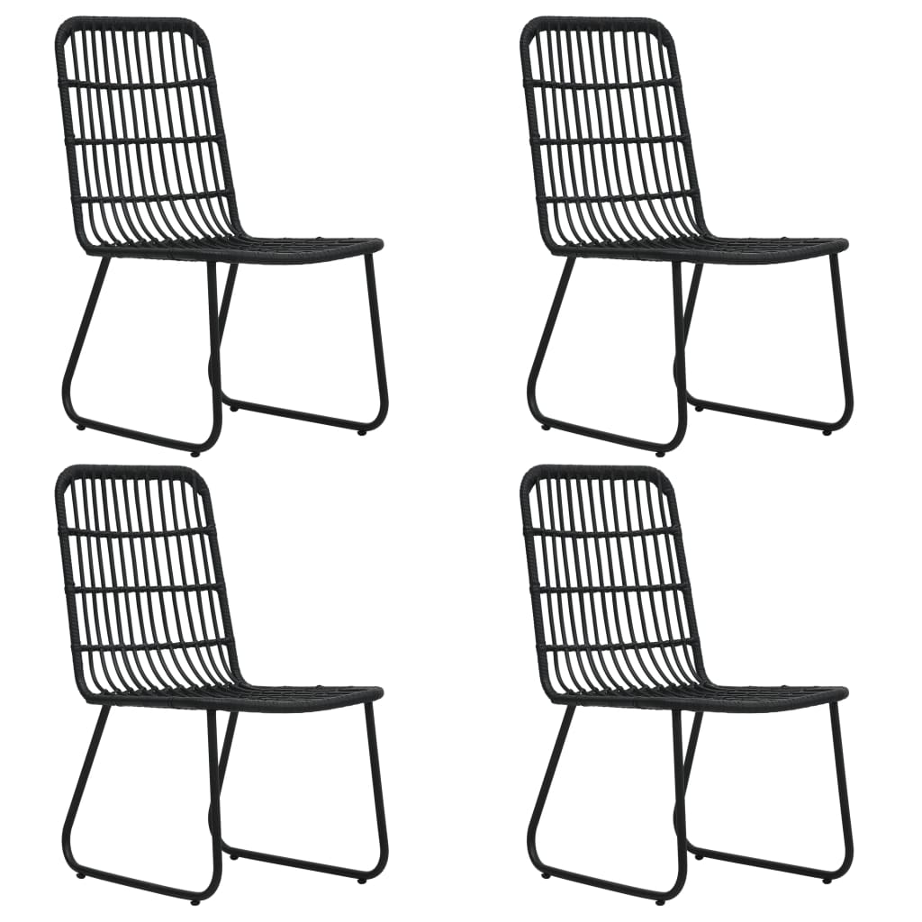 Dining Set | Black | Poly rattan | 80cm x 80cm x 74cm | Durable
