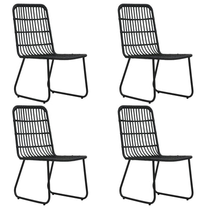 Dining Set | Black | Poly rattan | 80cm x 80cm x 74cm | Durable