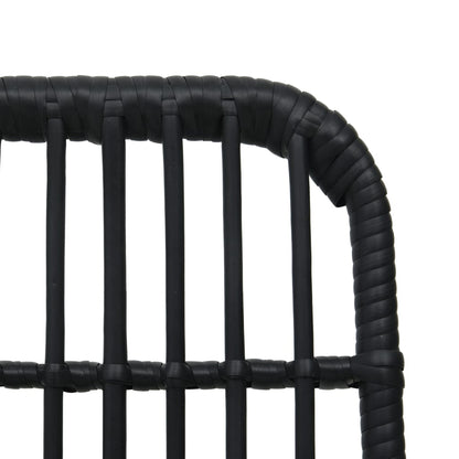 Dining Set | Black | Poly rattan | 80cm x 80cm x 74cm | Durable