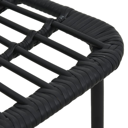 Dining Set | Black | Poly rattan | 80cm x 80cm x 74cm | Durable
