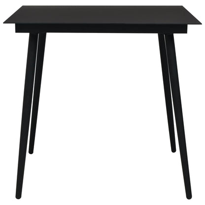 Dining Set | Black | Poly rattan | 80cm x 80cm x 74cm | Durable