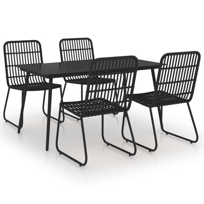 Dining Set | Black | Poly rattan | Large | Stackable | Outdoor Dining Set