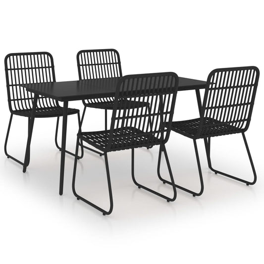 Dining Set | Black | Poly rattan | Large | Stackable | Outdoor Dining Set