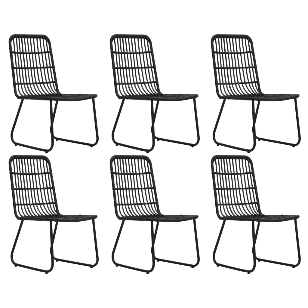 Dining Set | Black | Poly rattan, powder-coated steel, glass