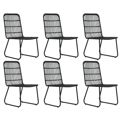 Dining Set | Black | Poly rattan, powder-coated steel, glass