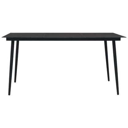 Dining Set | Black | Poly rattan, powder-coated steel, glass