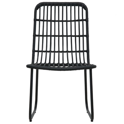 Dining Set | Black | Poly rattan, powder-coated steel, glass | Large