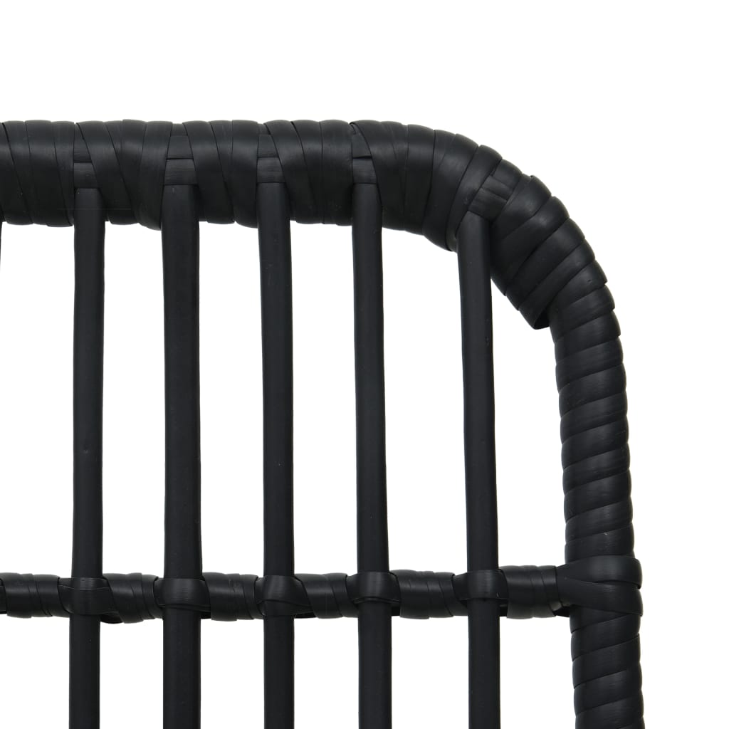 Dining Set | Black | Poly rattan, powder-coated steel, glass | Large