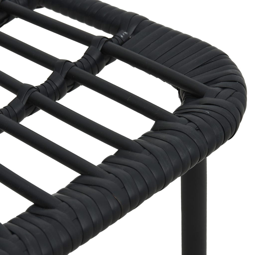 Dining Set | Black | Poly rattan, powder-coated steel, glass | Large