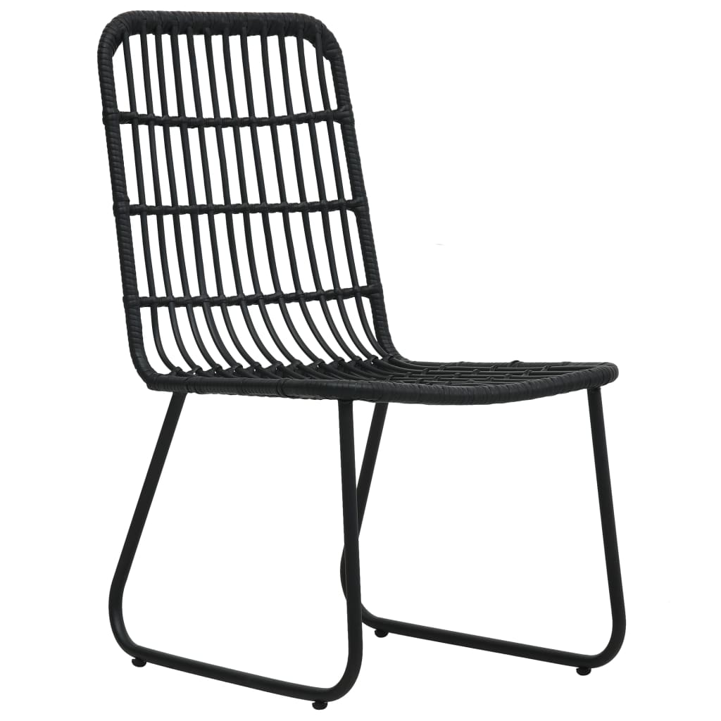 Dining Set | Black | Poly rattan, powder-coated steel, glass | Large