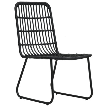 Dining Set | Black | Poly rattan, powder-coated steel, glass | Large