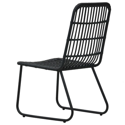 Dining Set | Black | Poly rattan, powder-coated steel, glass | Large