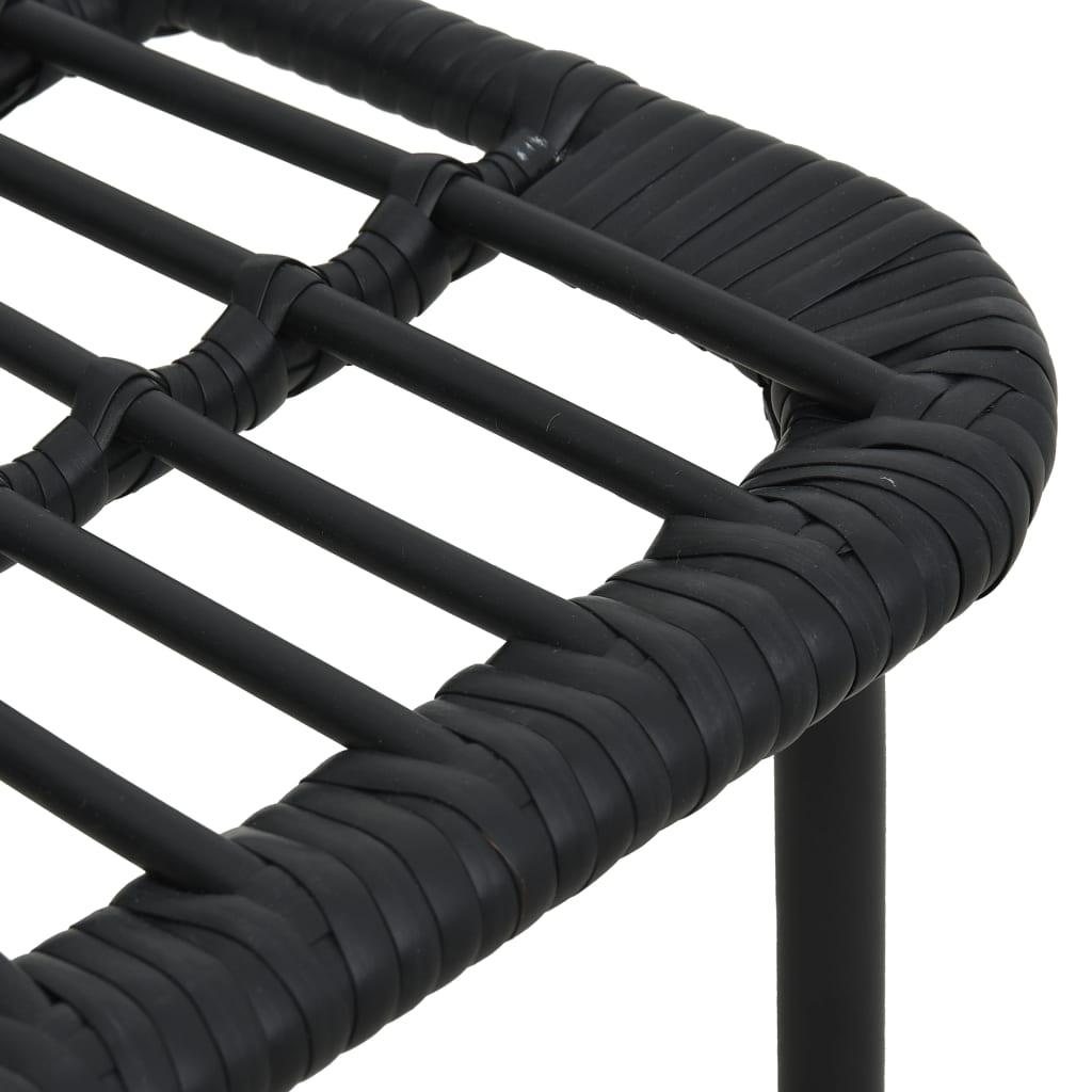 Dining Set | Black | Poly rattan, powder-coated steel, glass | Large