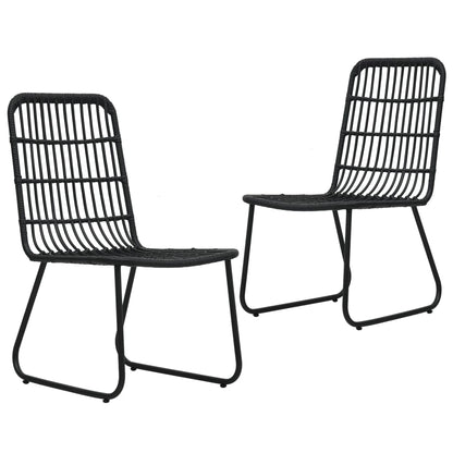 Dining Set | Black | Poly rattan, powder-coated steel, tempered glass