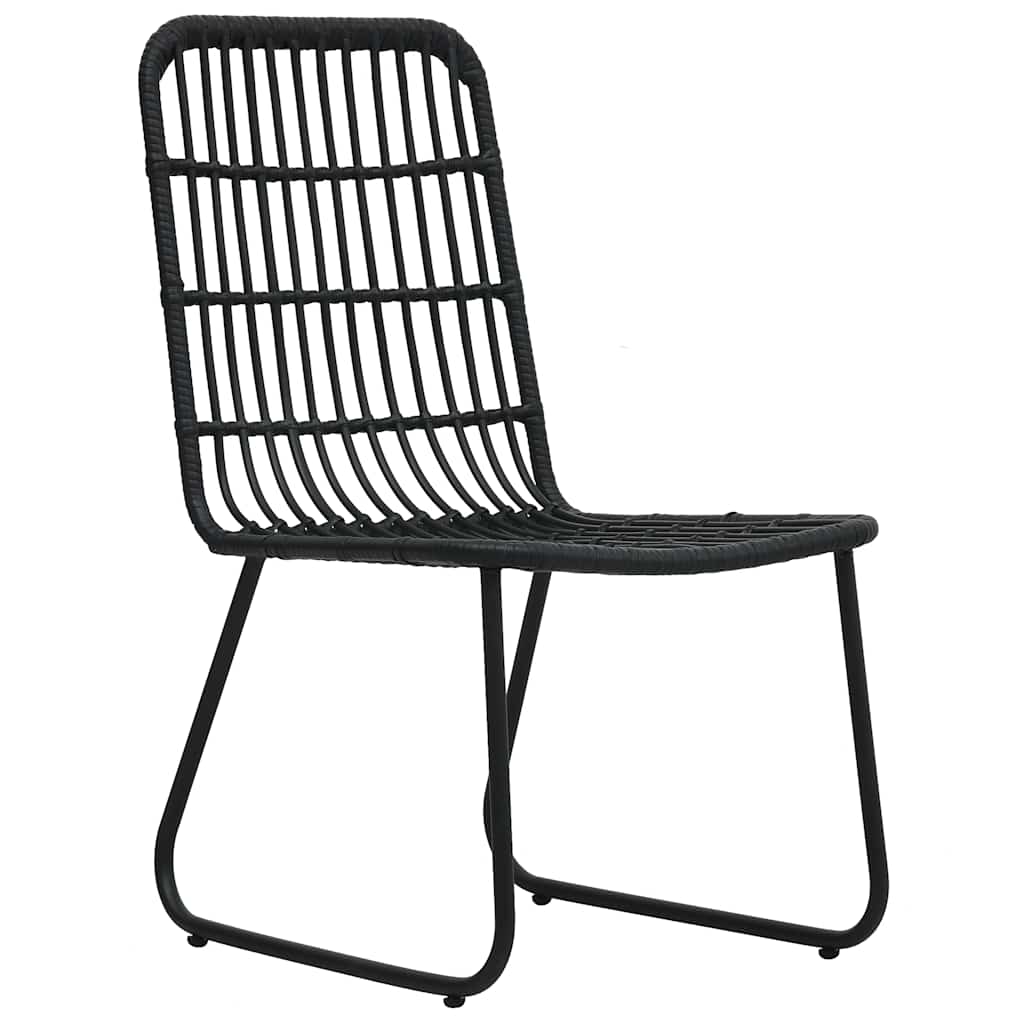 Dining Set | Black | Poly rattan, powder-coated steel, glass | Regular