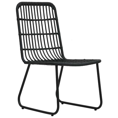 Dining Set | Black | Poly rattan, powder-coated steel, glass | Regular