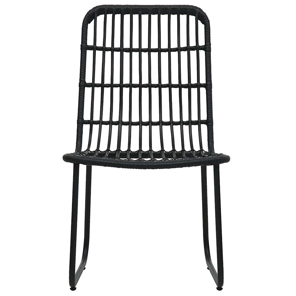 Dining Set | Black | Poly rattan, powder-coated steel, glass | Regular