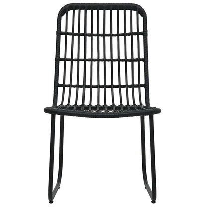 Dining Set | Black | Poly rattan, powder-coated steel, glass | Regular