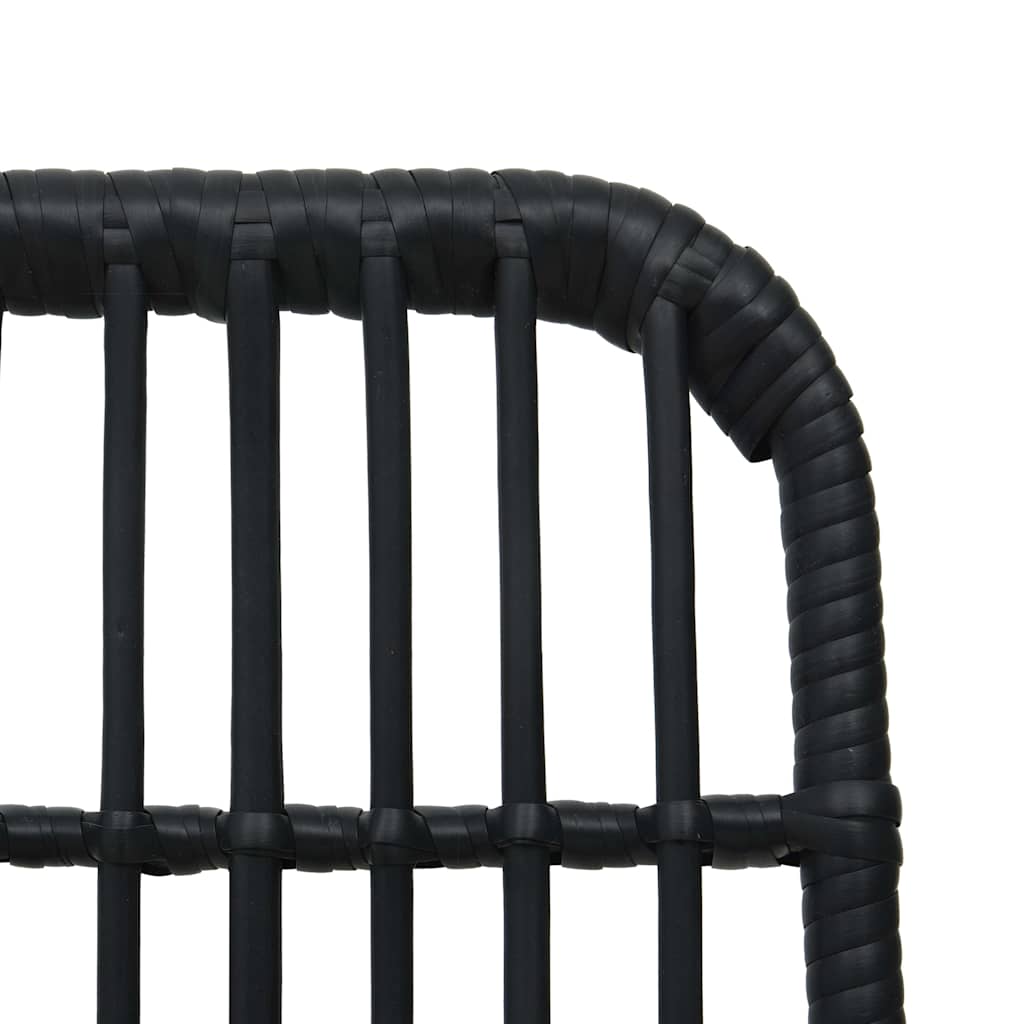 Dining Set | Black | Poly rattan, powder-coated steel, glass | Regular