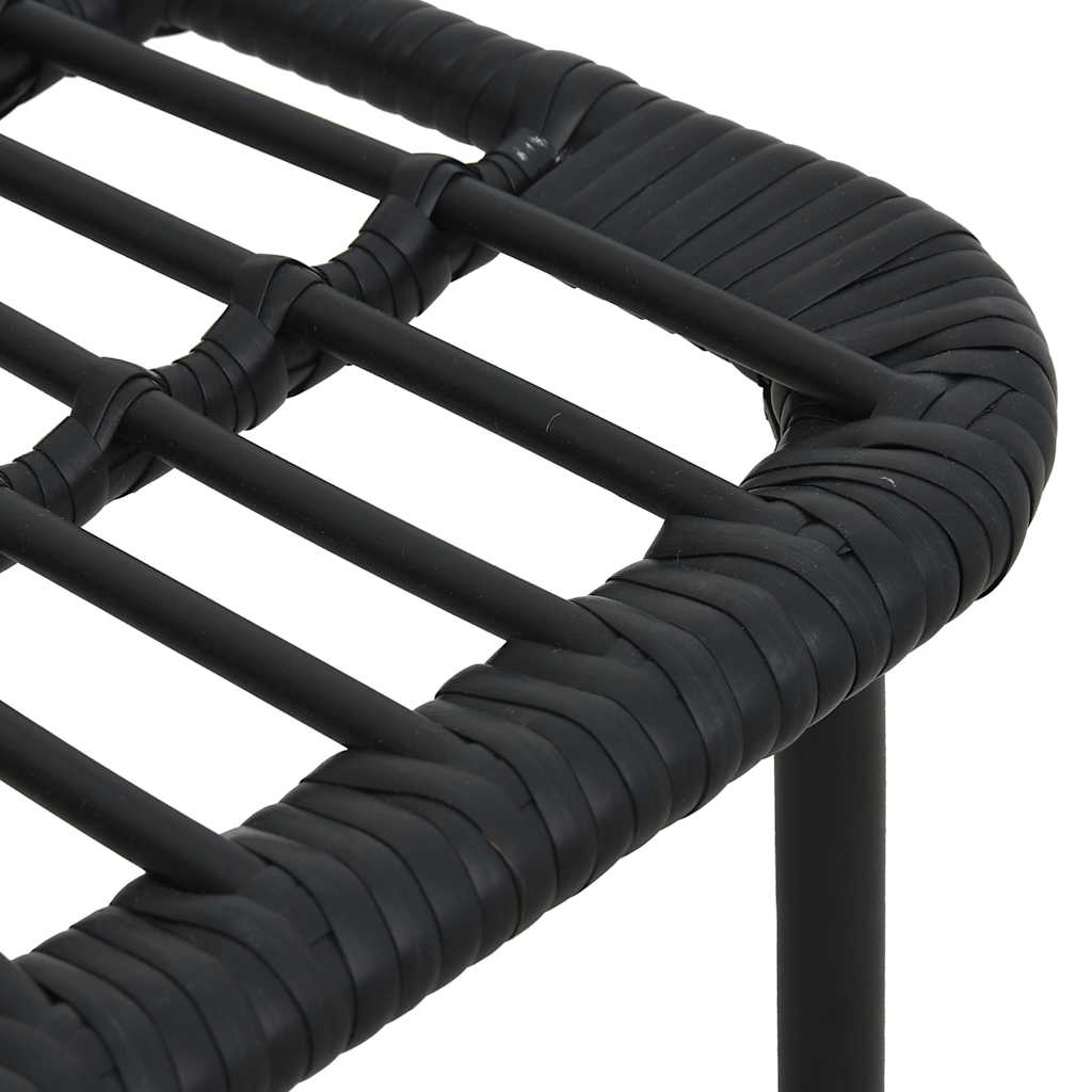 Dining Set | Black | Poly rattan, powder-coated steel, glass | Regular