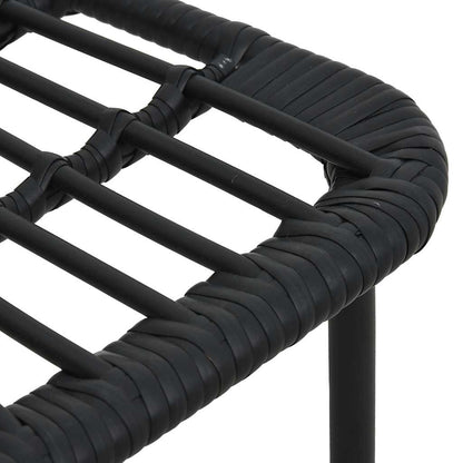Dining Set | Black | Poly rattan, powder-coated steel, glass | Regular