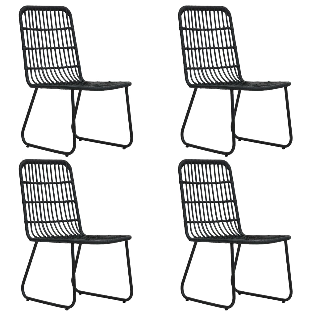 Dining Set | Black | Poly rattan | 5-piece | Stackable | Dining Set