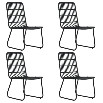 Dining Set | Black | Poly rattan | 5-piece | Stackable | Dining Set