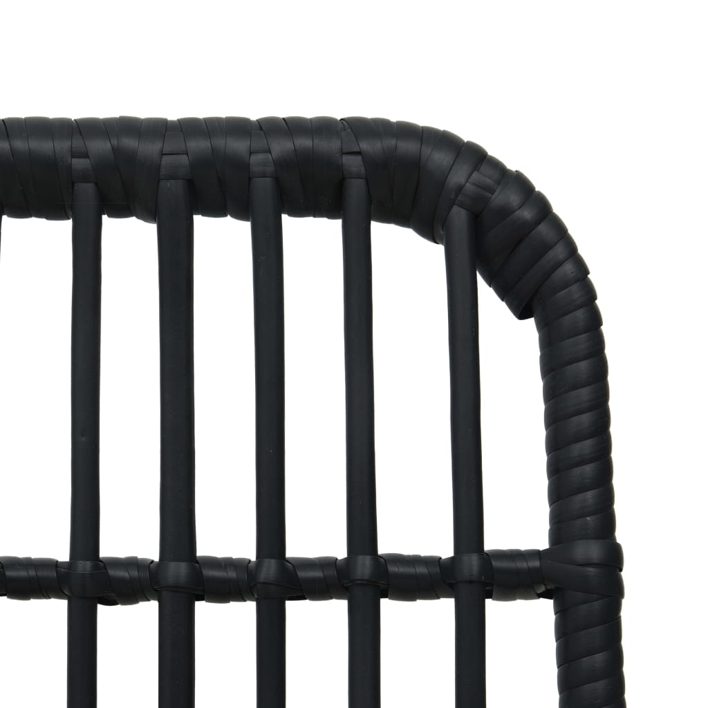 Dining Set | Black | Poly rattan | 5-piece | Stackable | Dining Set