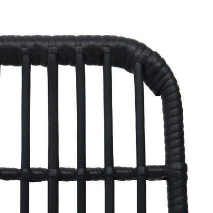 Dining Set | Black | Poly rattan | 5-piece | Stackable | Dining Set