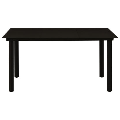 Dining Set | Black | Poly rattan | 5-piece | Stackable | Dining Set