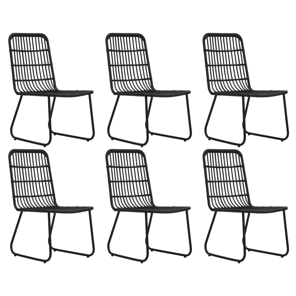 Dining Set | Black | Poly rattan, powder-coated steel, glass