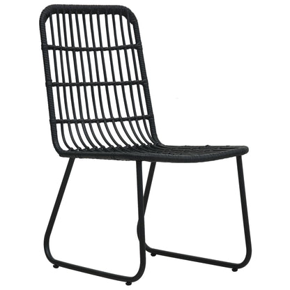Dining Set | Black | Poly rattan, powder-coated steel, glass