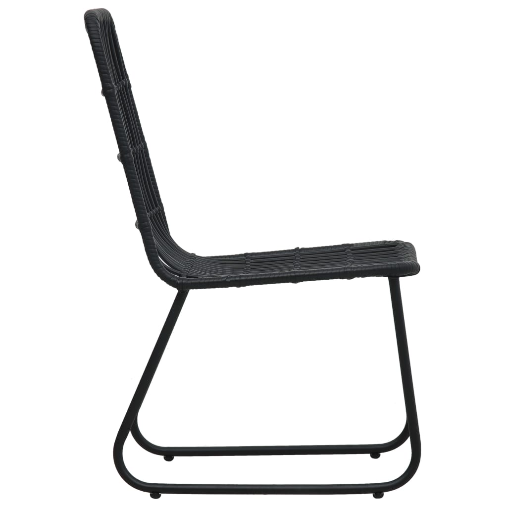 Dining Set | Black | Poly rattan, powder-coated steel, glass