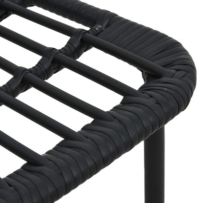 Dining Set | Black | Poly rattan, powder-coated steel, glass