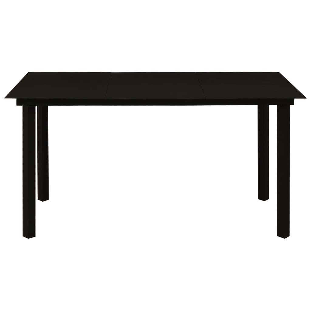 Dining Set | Black | Poly rattan, powder-coated steel, glass