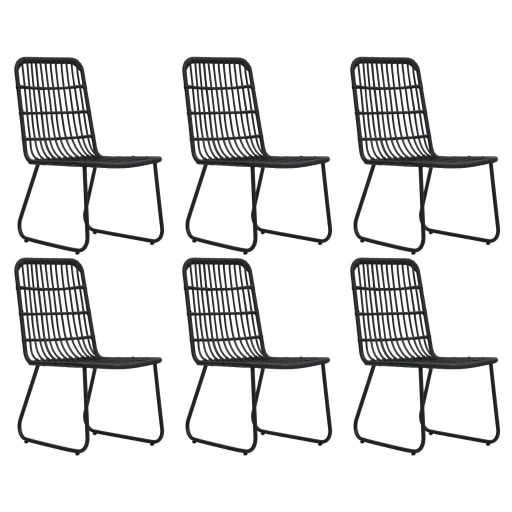 Dining Set | Black | Poly rattan, powder-coated steel, glass