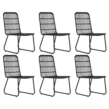 Dining Set | Black | Poly rattan, powder-coated steel, glass