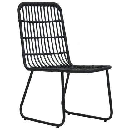 Dining Set | Black | Poly rattan, powder-coated steel, glass