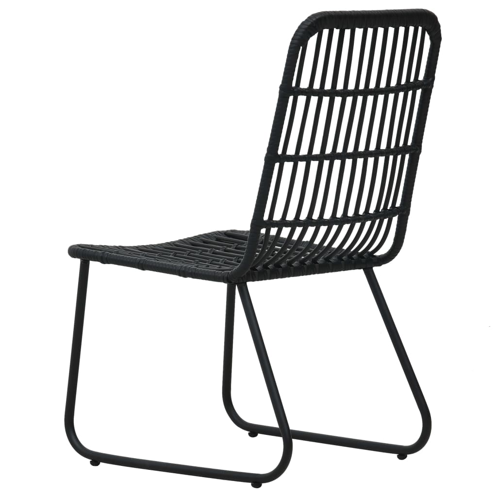 Dining Set | Black | Poly rattan, powder-coated steel, glass