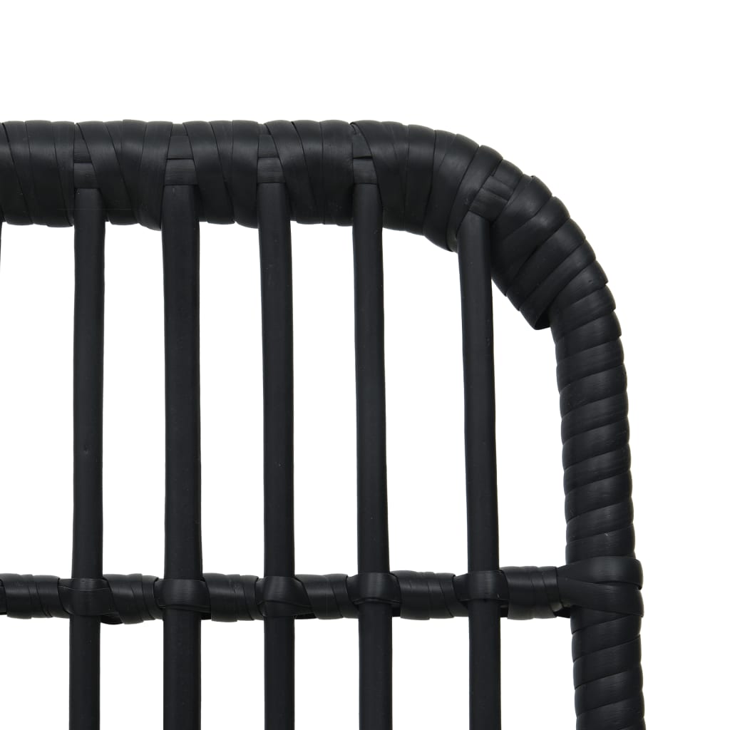 Dining Set | Black | Poly rattan, powder-coated steel, glass